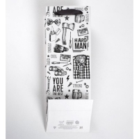 Пакет подарочный под бутылку, упаковка, &laquo;For real man&raquo;, 36 х 13 х 10 см