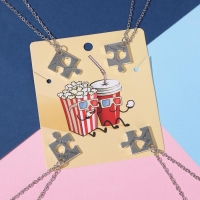 Кулоны &laquo;Неразлучники&raquo; пазлы квадрат, цвет серебро, 45 см