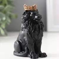 Фигура &laquo;Лев в короне&raquo;, 9&times;4&times;6.5 см, чёрная