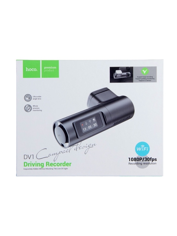 Автомобильный видеорегистратор Hoco, DV1, 1080p видео, черный
