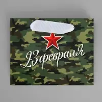 Пакет подарочный ламинированный, упаковка, &laquo;С 23 февраля&raquo;, S 15 х 12 х 5.5 см