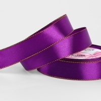 Лента атласная &laquo;Золотые нити&raquo;, 25 мм &times; 23 &plusmn; 1 м, цвет фиолетовый №35