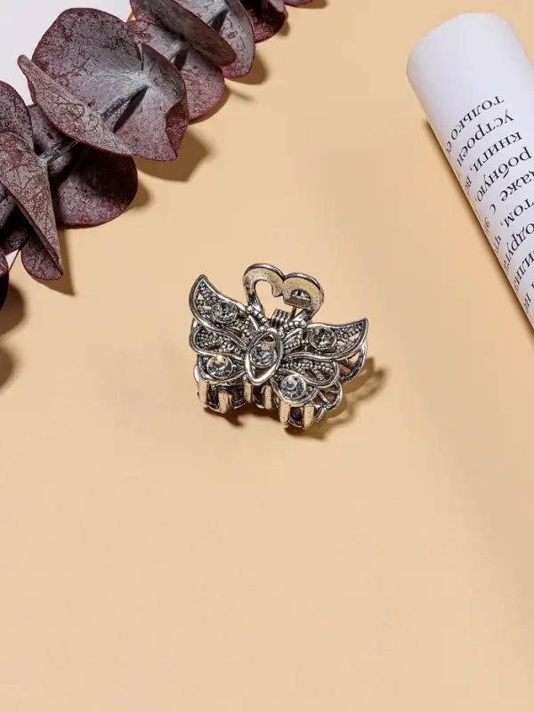 Крабик для волос &laquo;Бабочка&raquo;, 2.5 см, серебро