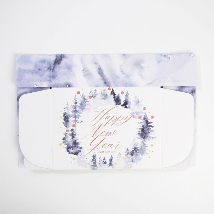 Коробка подарочная новогодняя складная Happy New Year, 30,7 х 22 х 9,5 см, Новый год