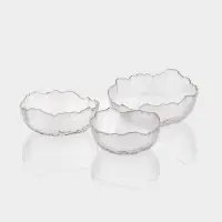 Набор салатников "Вулкан" 3 шт, золотой обод, 20х8 см