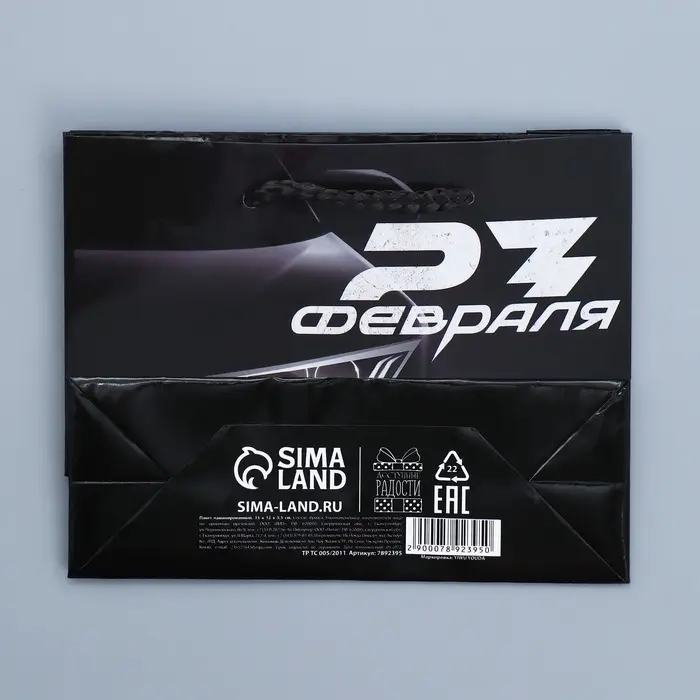 Пакет подарочный ламинированный, упаковка, &laquo;С 23 февраля&raquo;, S 12 х 15 х 5.5 см