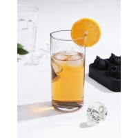 Форма для льда &laquo;Череп&raquo;, силикон, 11&times;8&times;4,5 см, 4 ячейки (4,4&times;2,7 см), цвет чёрный