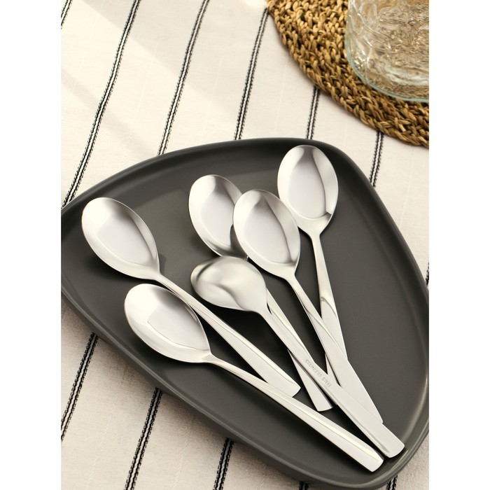 Ложка столовая из нержавеющей стали Magistro Bravo, длина 18 см, толщина 2 мм, цвет серебряный