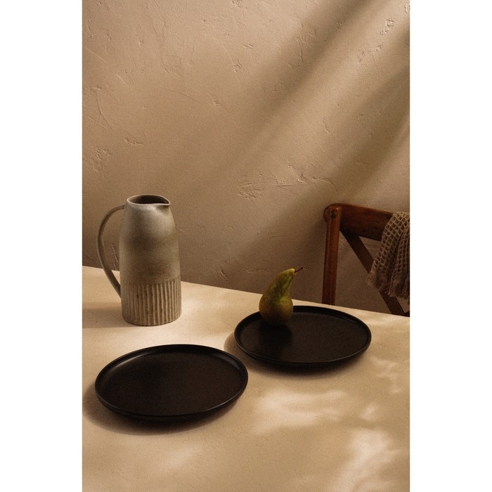 Набор фарфоровых тарелок SL Home &laquo;Дарк&raquo;, d=25,5 см, цвет чёрный
