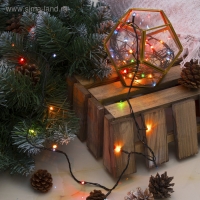 Гирлянда &laquo;Нить&raquo; 3.5 м, IP20, тёмная нить, 50 ламп, свечение мульти, 8 режимов, 220 В