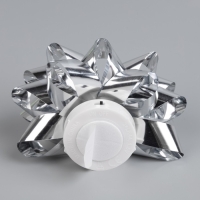 Светодиодная игрушка &laquo;Бант-звезда&raquo; 9 &times; 6 &times; 9 см, батарейки LR44х3 (в комплекте), свечение мульти, серебристая