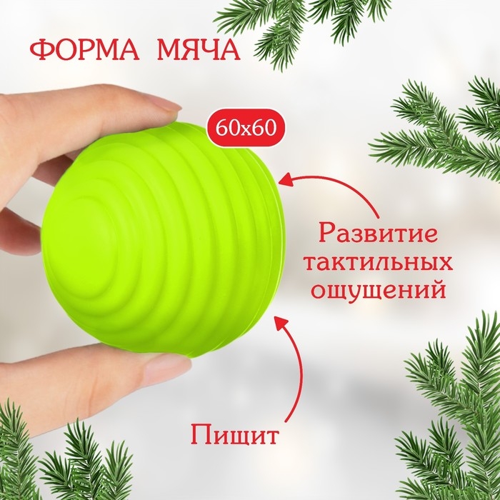 Развивающий тактильный мячик &laquo;Игрушка на ёлочку&raquo;, Новогодняя подарочная упаковка, 1 шт., Крошка Я