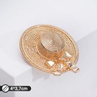 Брошь &laquo;Шляпка&raquo;, цвет золото