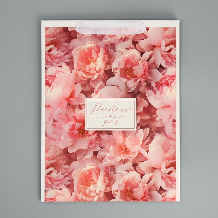 Пакет подарочный для цветов треугольный, упаковка, &laquo;Расцветай&raquo;, 23,5 х 30 х 20,5 см