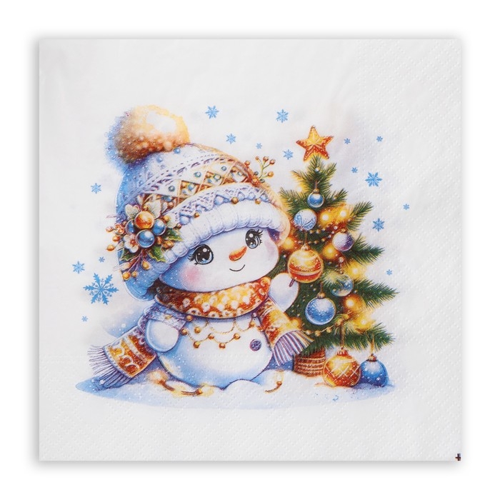 Новогодние салфетки бумажные Лилия &laquo;Няшка&raquo;, 2 слоя, 33х33 см, 20 шт