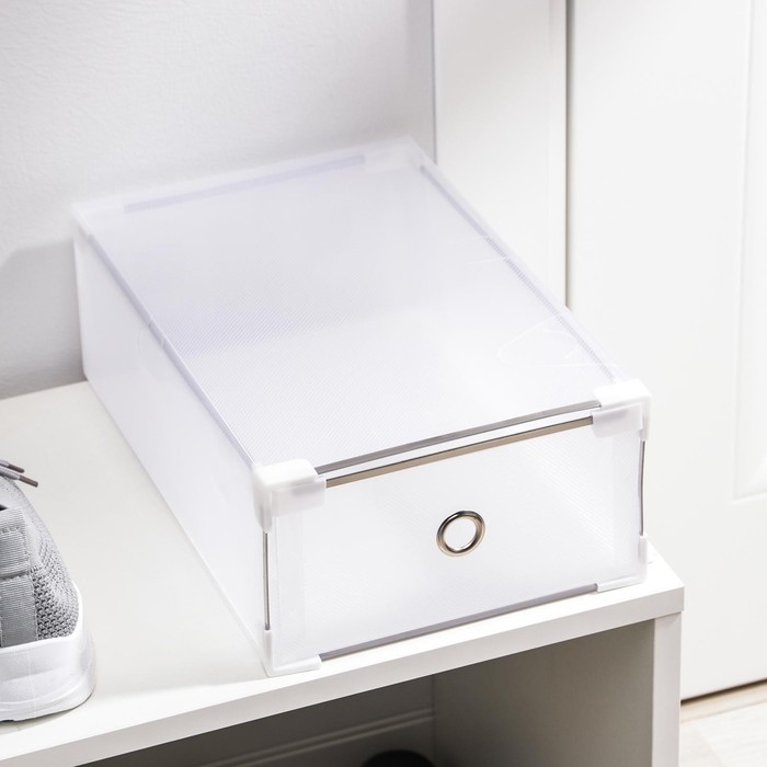 Короб для хранения выдвижной Доляна, 31&times;20&times;11 см, цвет белый