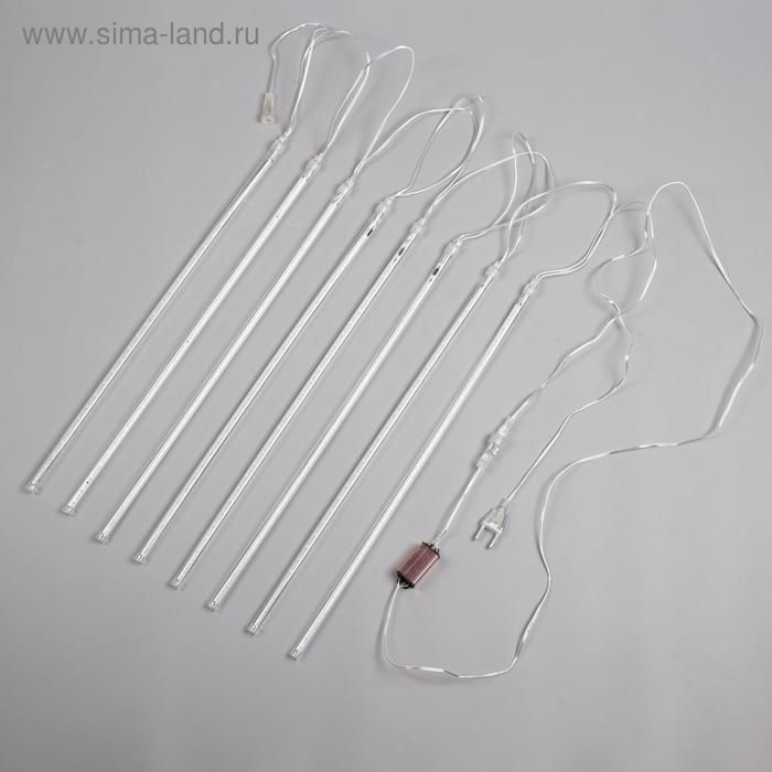 Гирлянда &laquo;Сосульки&raquo; 2.5 &times; 0.5 м, IP65, прозрачная нить, 288 LED, свечение белое с эффектом стекания, 12 В