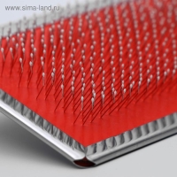 Пуходерка Wood большая широкая с каплями, 12 х 19 см, длинная деревянная ручка