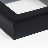 Коробка подарочная складная, упаковка, крышка-дно, чёрная, с окном 30 х 30 х 8 см