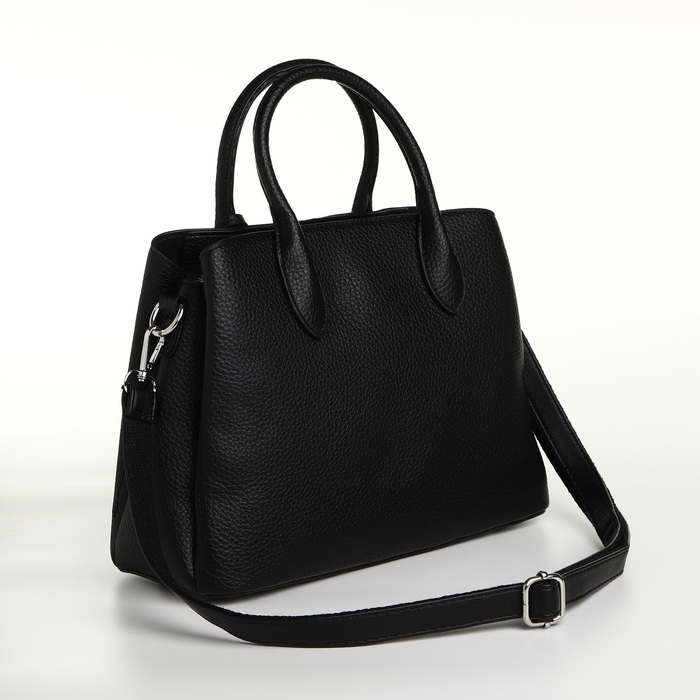 Сумка женская на молнии TEXTURA, средний размер, цвет чёрный