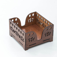 Салфетница Доляна &laquo;Орех&raquo;, 12,5&times;12,5 см, с салфетками, деревянная, цвет коричневый