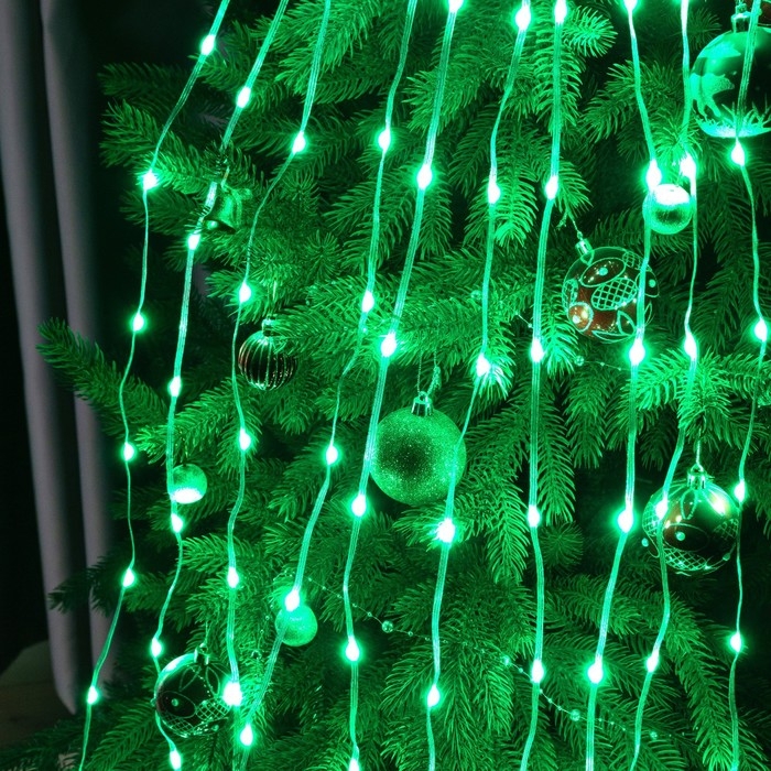 Умная гирлянда &laquo;Конский хвост&raquo; 10 нитей по 1.5 м роса, IP20, серебристая нить, 150 LED, пульт ДУ, приложение, свечение RGB, USB