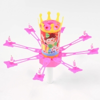 Свеча для торта музыкальная "Цветок", розовая, 15&times;5 см