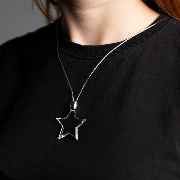 Светодиодный кулон &laquo;Звёздочка&raquo; 60 см, батарейки, свечение мульти (RGB)