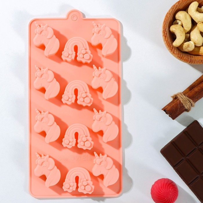 Форма для шоколада Доляна &laquo;Сказка&raquo;, силикон, 22&times;10,7&times;1,5 см, 12 ячеек, цвет МИКС