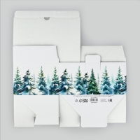 Коробка подарочная новогодняя складная &laquo;Новогодняя акварель&raquo;, 22 х 15 х 10 см, Новый год