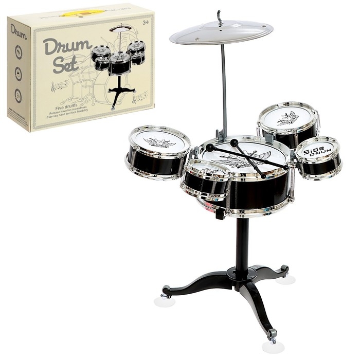 Барабанная установка &laquo;Хард-рок&raquo;, 5 барабанов, 1 тарелка, цвет чёрный