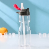 Бутылка с трубочкой &laquo;Глория&raquo;, 700 мл, 9,5&times;7,6&times;24 см, тритан, цвет МИКС