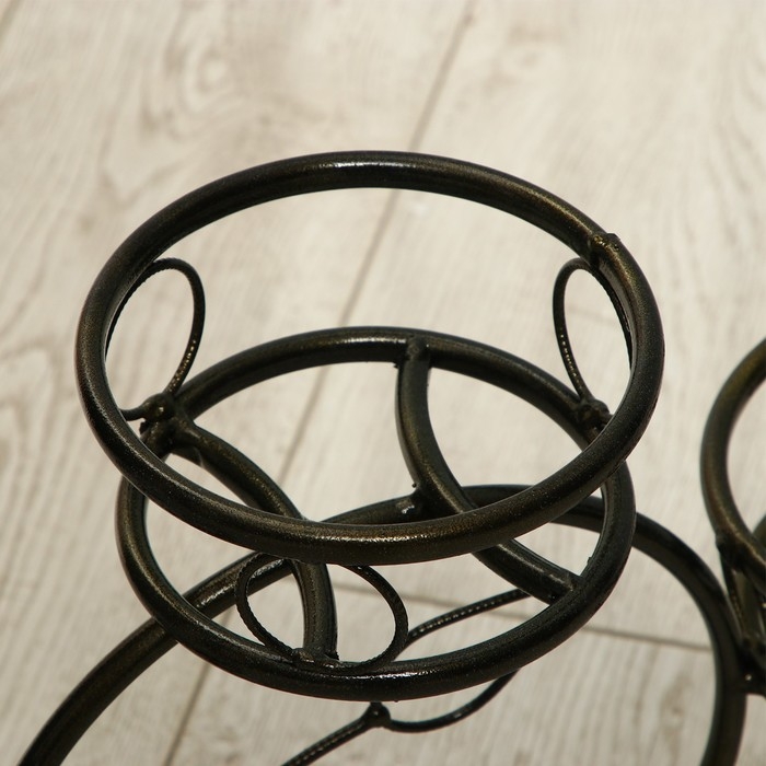 Подставка для цветов, напольная, на 3 горшка, d = 14 см, бронзовая, &laquo;Камелия&raquo;