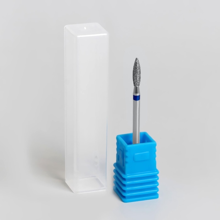 Фреза алмазная для маникюра &laquo;Пламя&raquo;, средняя зернистость, 2,3 &times; 10 мм, в пластиковом футляре