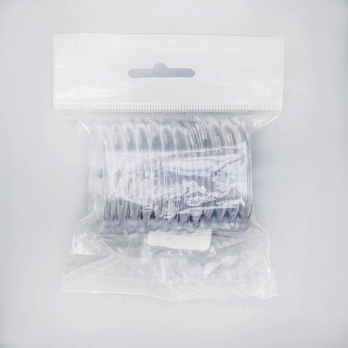 Набор колец для штор в ванную, пластик, 12 шт, цвет прозрачный