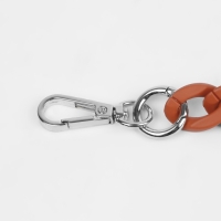 Цепочка для сумки, с карабинами, пластиковая, 23 &times; 17 мм, 30 см, цвет терракотовый/серебряный