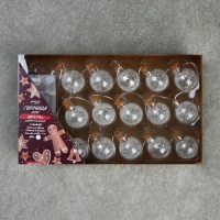 Гирлянда &laquo;Нить&raquo; 1.6 м с насадками &laquo;Шарики с белым конфетти&raquo;, IP20, серебристая нить, 15 LED, батарейки ААх2 (нет в комплекте), свечение белое