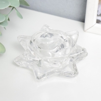 Подсвечник стекло на 1 свечу "Лотос" прозрачный 4,5х8,3х8,3 см