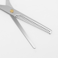 Ножницы филировочные с упором, лезвие &mdash; 6,5 см, цвет голубой/серебристый