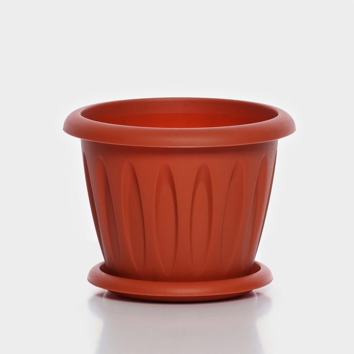 Горшок с поддоном &laquo;Фелиция&raquo;, 1,8 л, цвет терракотовый