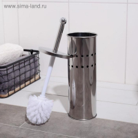 Ёршик для унитаза с подставкой, 10&times;10&times;37 см, цвет хром