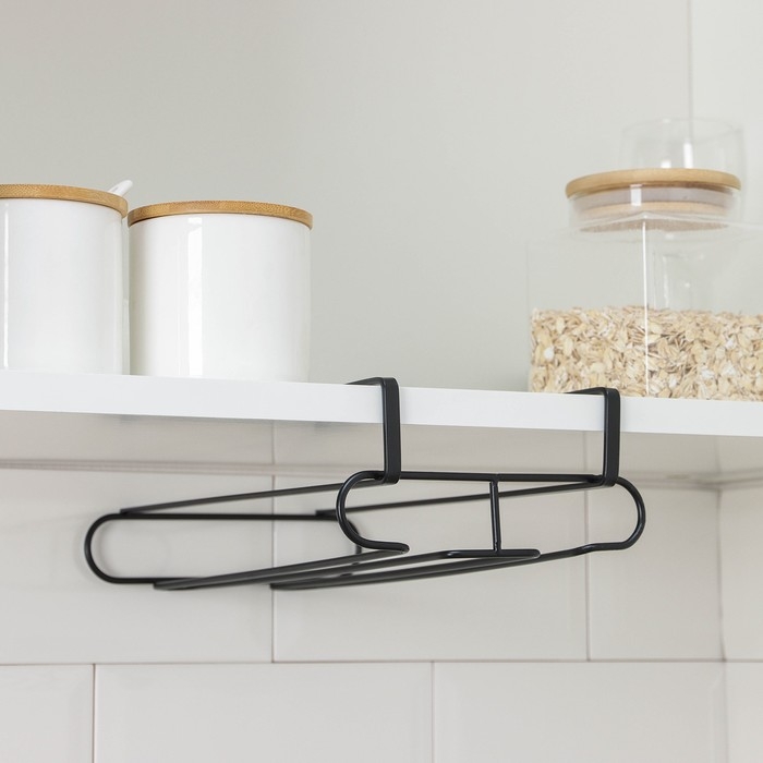 Держатель для бокалов подвесной Доляна, 28&times;16&times;7,5 см, чёрный