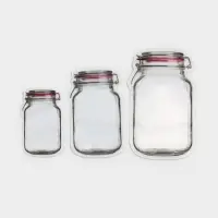 Набор пакетов для хранения продуктов Доляна, застёжка zip-lock,15&times;9.5 см, 19.5&times;11.7 см, 24.4&times;14.5, прозрачный