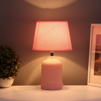 Лампа настольная "Узор" 1х40Вт Е14 розовый 20х20х34см