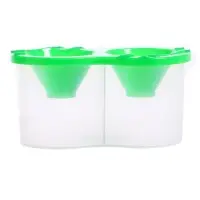 Стакан - непроливайка для рисования двойной Calligrata, 150 мл &times;2, с держателем для кистей, зелёный