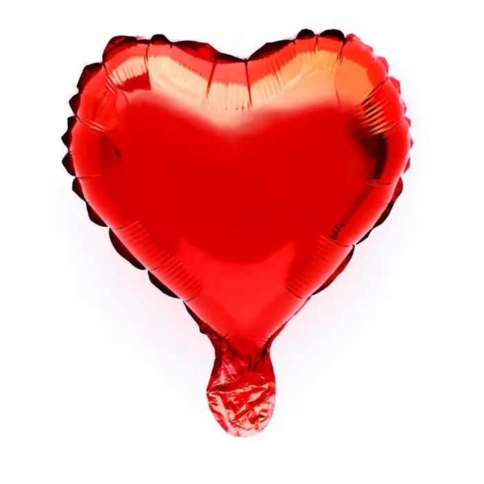 Шар воздушный фольгированный 9" Сердце, красный, для палочки
