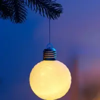 Елочный шар "Белый бархат" 8 см, 1 LED, LR44x3 (в компл.), Т/БЕЛЫЙ