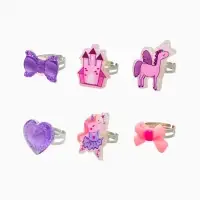 Кольца детские набор 6 шт. &laquo;Выбражулька&raquo; замок, пегас, форма МИКС, б-р, цвет фиолт-розовый   1093718