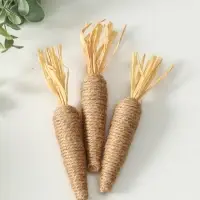 Декор пасхальный "Морковка из джута" набор 3 шт 2,2х2,2х14 см