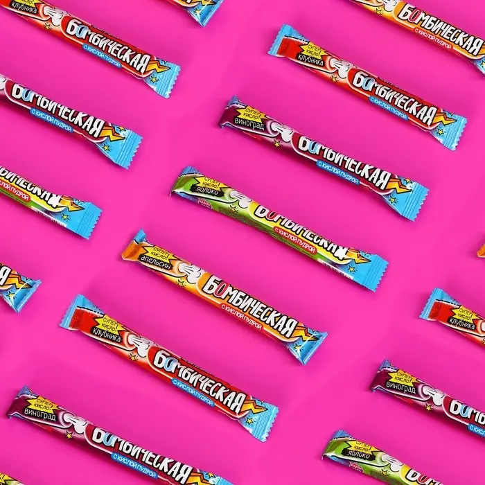 Жевательная резинка с кислой пудрой &laquo;Бомбическая&raquo;, ассорти, 10 г